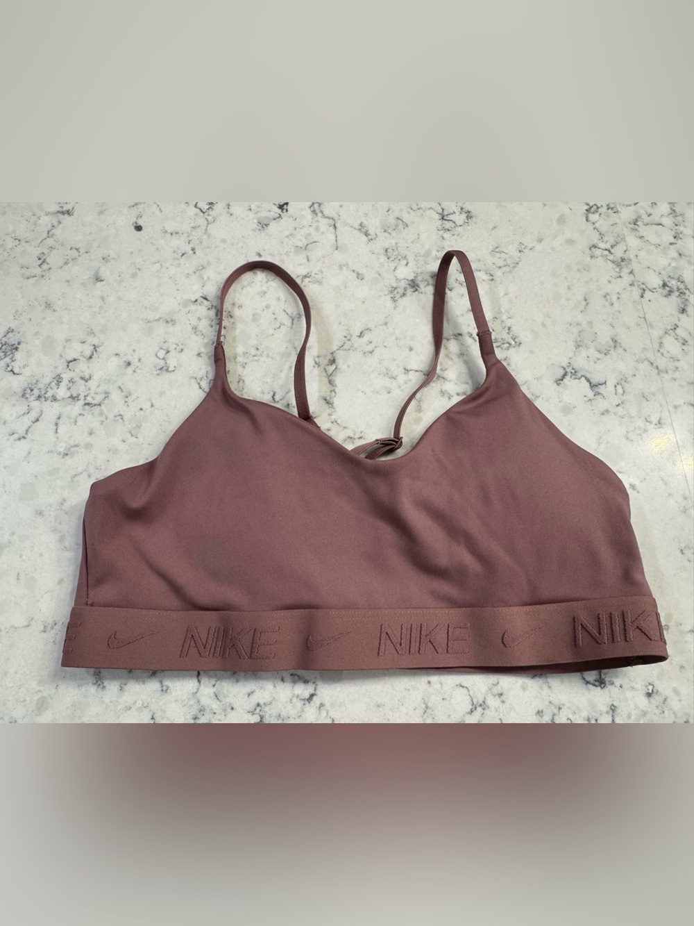 Nike Indy Dri Fit Mauve Sports Bra Comfortable Support Womens Medium Fitness